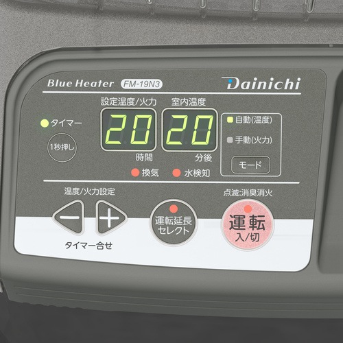 ダイニチ 業務用石油ストーブ ブルーヒーター 対流型 FM-19N3-H メタリックグレー (690-6256)　[FM19N3H]　【寒さ対策/ストーブ/暖房器具】
