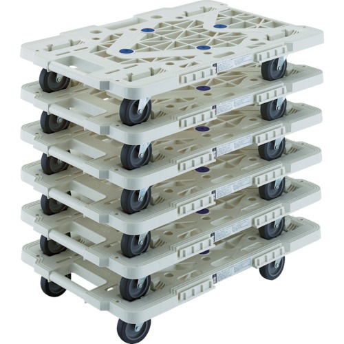 TRUSCO まとめ買い 樹脂製平台車 ルートバン ホワイト MPK-600J-W-M6 【6台セット】(MPK600JWM6) (856-4248)