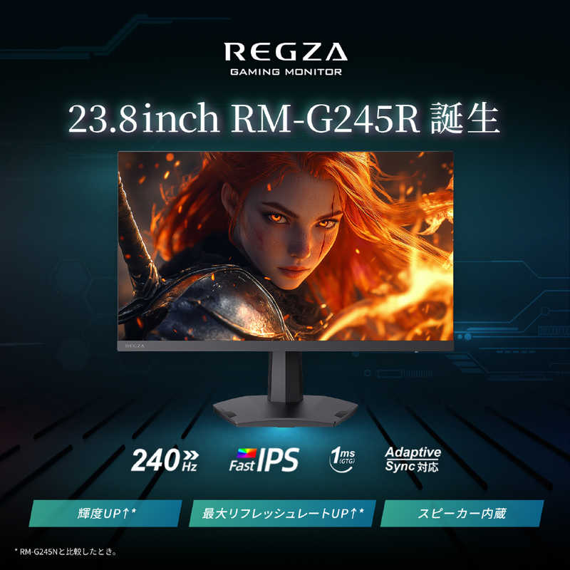TVS REGZA(レグザ） ゲーミングモニター RM-G245R  23.8型 フルHD(1920×1080) ワイド  240Hz
