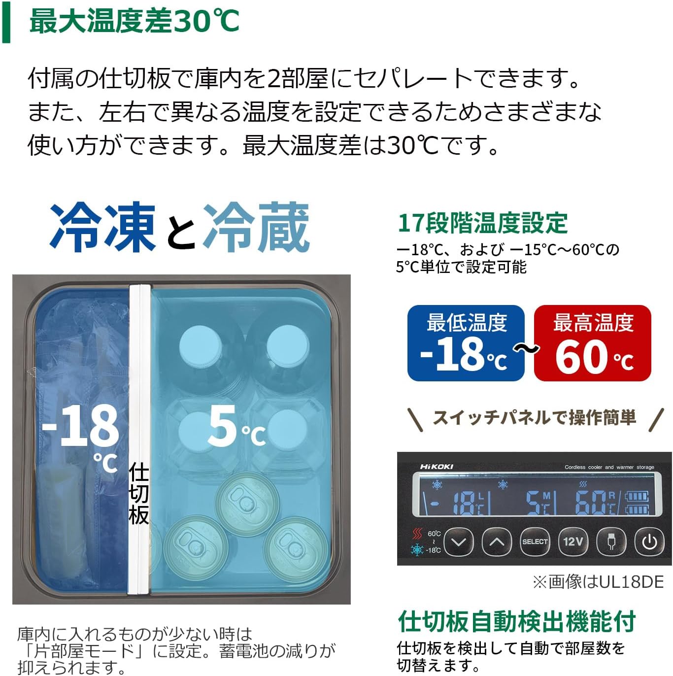 (限定特価)HiKOKI（ハイコーキ）18V コードレス冷温庫 サンドベージュ UL18DD(XMBZ) 10.5L　マルチボルト蓄電池1個付(充電器別売)充電機能付