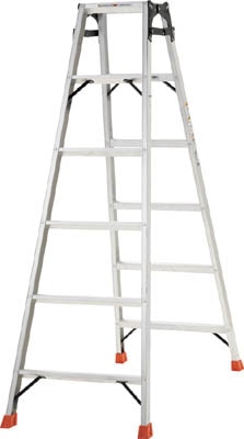 (直送品　代引不可)ＴＲＵＳＣＯ　はしご兼用脚立　アルミ合金製・脚カバー付　高さ１．６９ｍ THK180 [512-3691] 【脚立】[THK-180]