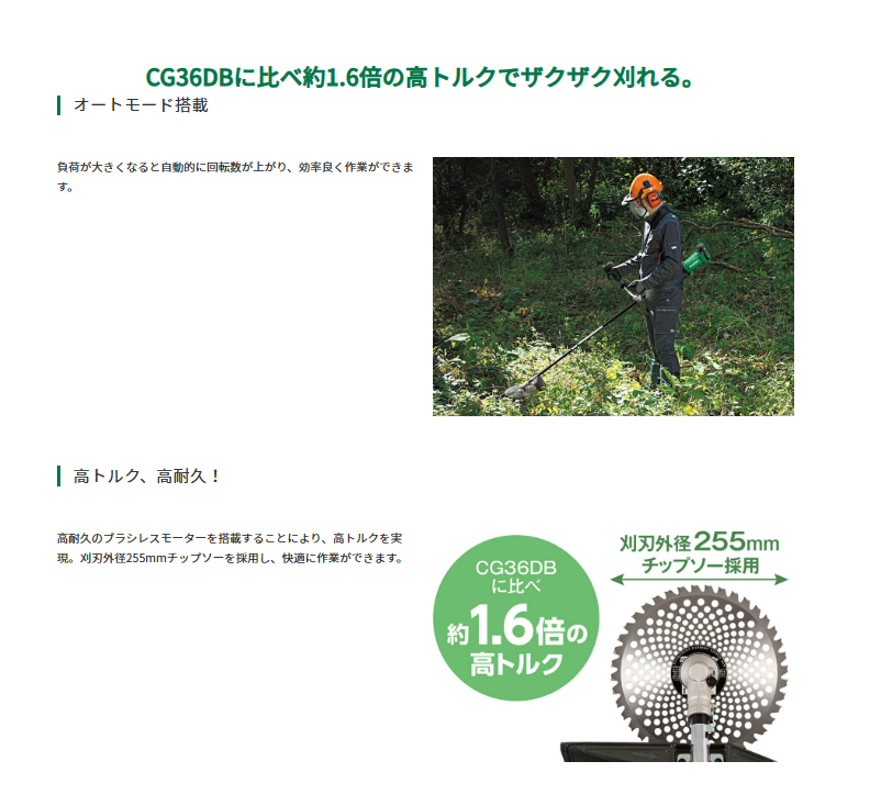 (メーカー直送 代引不可 数量限定特価)HiKOKI(ハイコーキ)  マルチボルト (36V) コードレス刈払機 CG36DC(WPZ)    ※蓄電池・充電器付 【DIY/電動工具/刈払機/園芸】