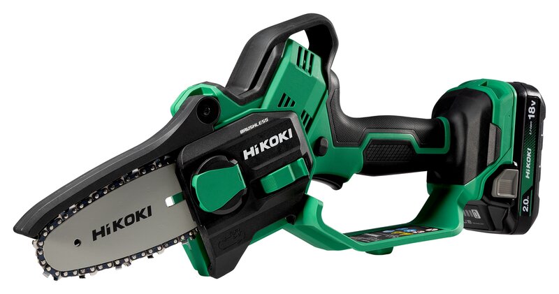 (メーカー直送・代引不可) HiKOKI(ハイコーキ) 18V コードレスミニチェンソー CS1810DD(BG) BSL1820M・充電器付【チェーンソー/枝切り/園芸工具】