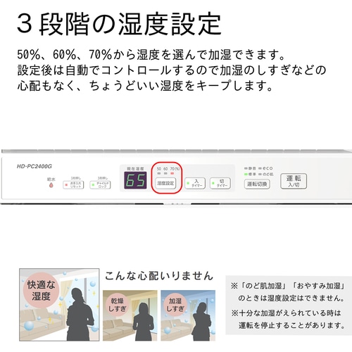 (限定特価) ダイニチ 気化ハイブリッド式加湿器 HD-PC1800G-W ホワイト 0H52220 (HDPC1800GW) (572-7620) (ダイニチ/気化ハイブリッド式/加湿器)