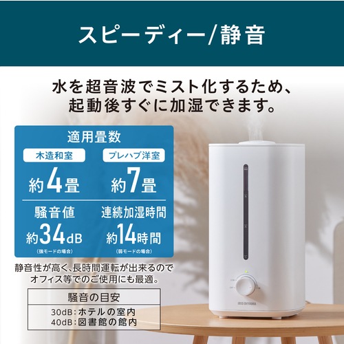 (限定特価)アイリスオーヤマ IRIS 107242 上給水超音波加湿器 ホワイト AHM-UU28B-W(AHMUU28BW)(674-3278)季節家電/加湿
