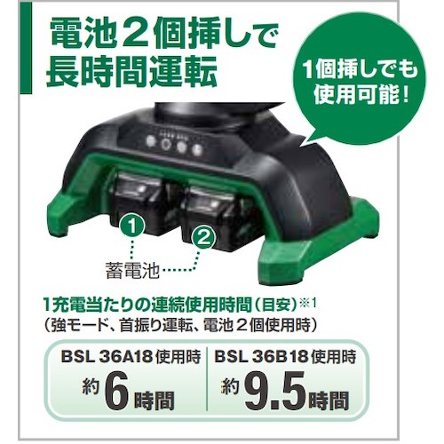 (限定特価)HiKOKI (ハイコーキ) 18V コードレスファン UF18DA(NN) 本体のみ ※ACアダプター付 蓄電池・充電器別売 【DIY/電動工具/工場扇/ファン/暑さ対策】