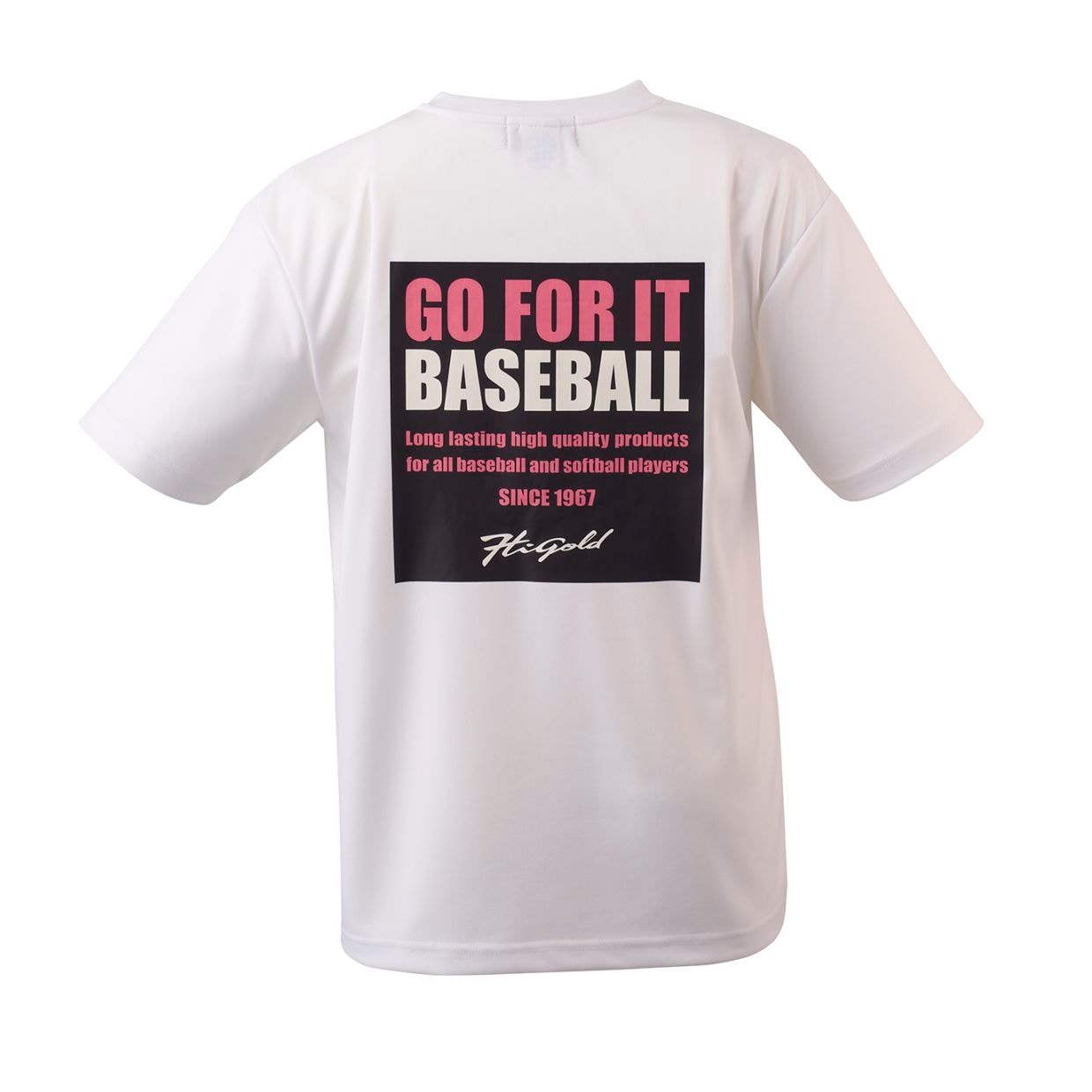 HT-2600WP ドライプリントＴシャツ ホワイト×ピンク