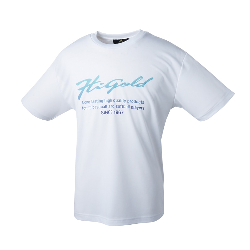 HT-2501 ドライプリントＴシャツ ホワイト×グラデーションブルー