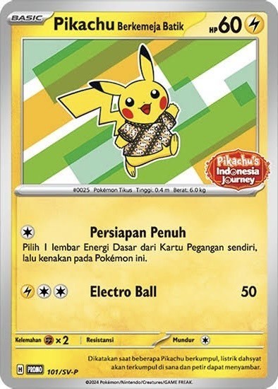 未開封】【101/SV-P】Pikachu Berkemeja Batik