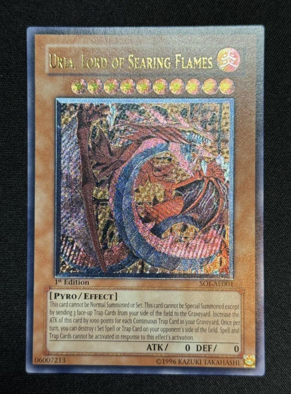 た*す様 遊戯王 首領ザルーグ 旧アジア ウルトラ 1st 1st】【旧アジア】【レリーフ】URIA, LORD OF SEARING FLAMES【状態A-】