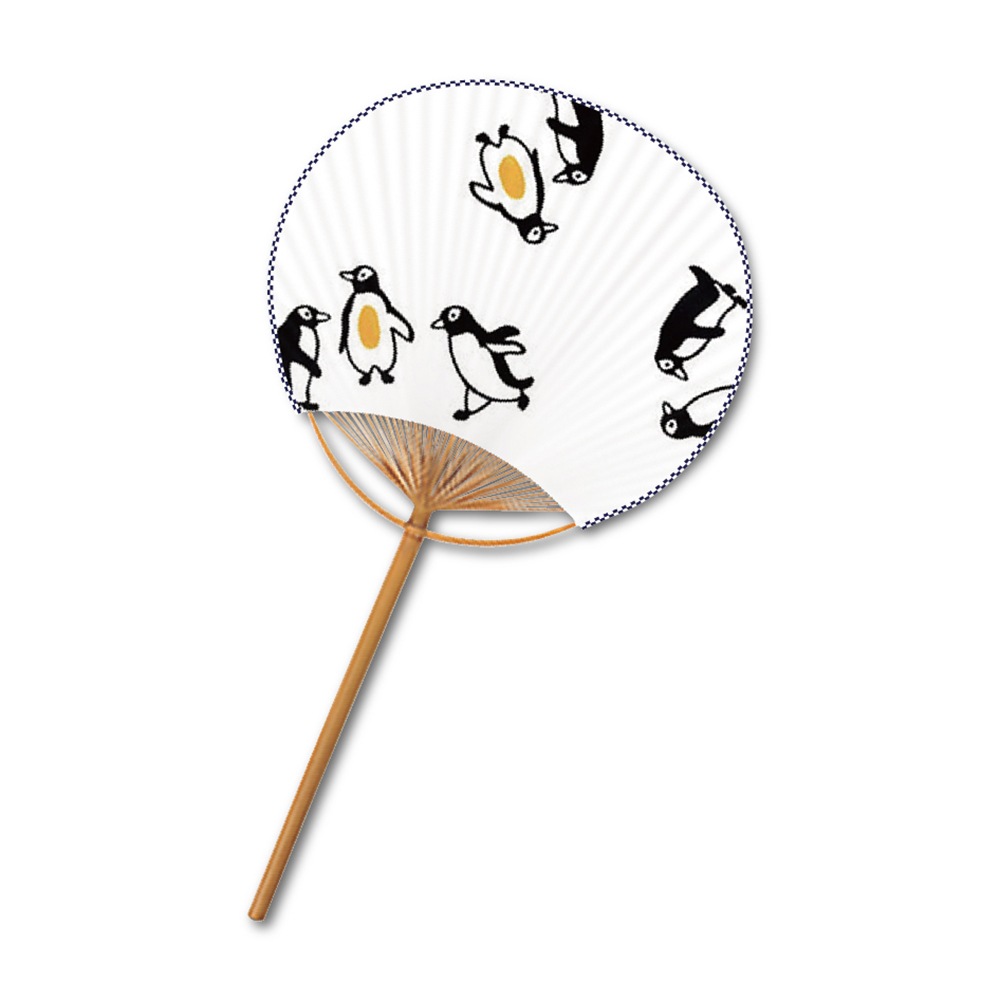 TD-1792 竹製<br>手ぬぐいうちわ ペンギン