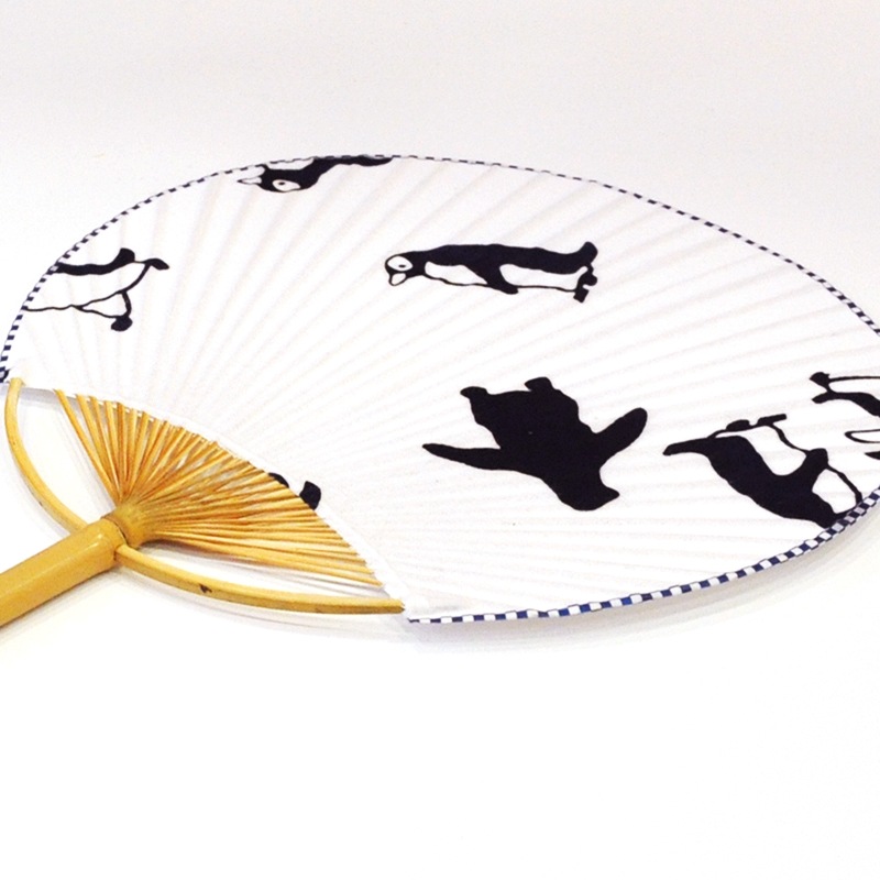 TD-1792 竹製<br>手ぬぐいうちわ ペンギン