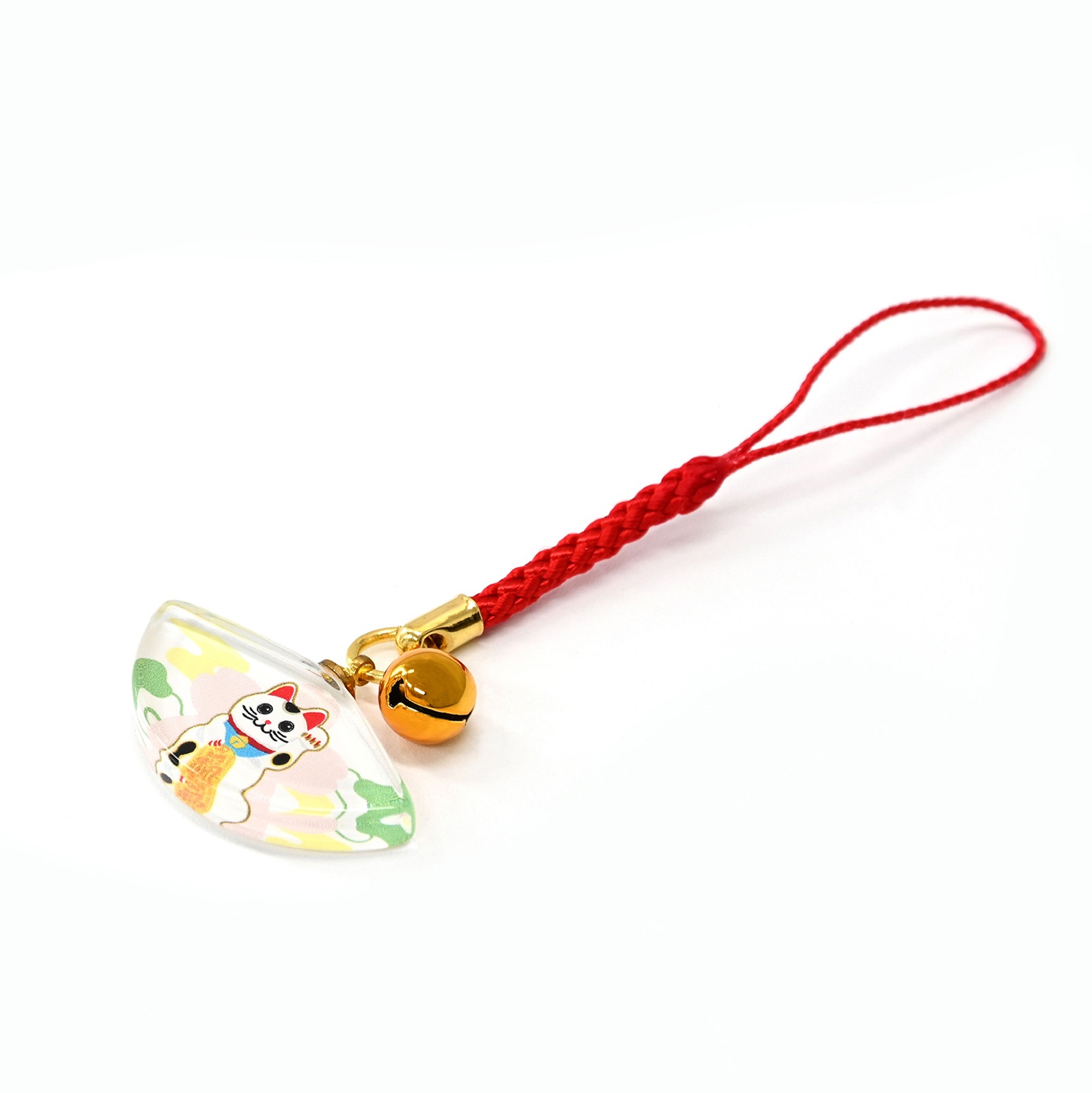 KT-501<br>しあわせストラップ 扇ガラス 全5種類<br>【クリックポスト対応/代引き不可】