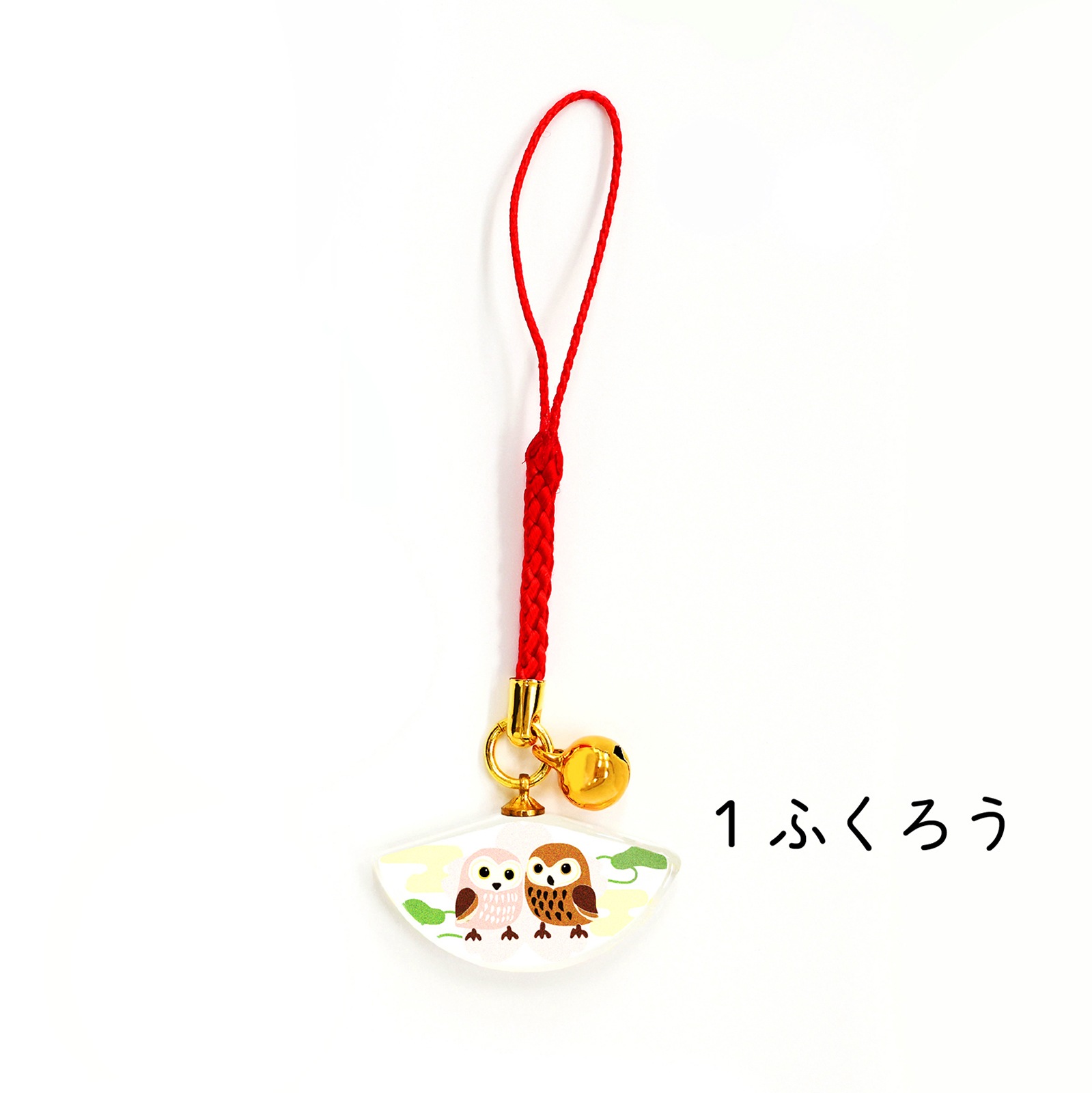 KT-501<br>しあわせストラップ 扇ガラス 全5種類<br>【クリックポスト対応/代引き不可】