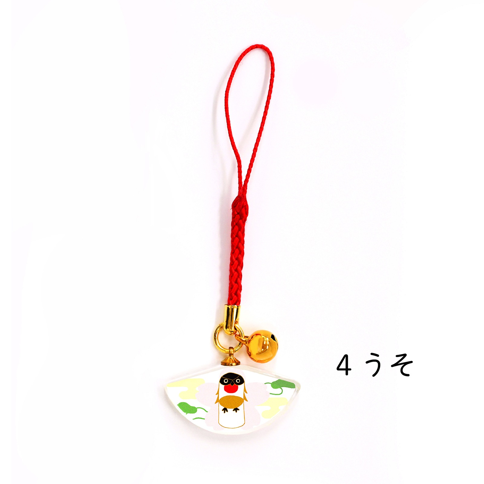 KT-501<br>しあわせストラップ 扇ガラス 全5種類<br>【クリックポスト対応/代引き不可】