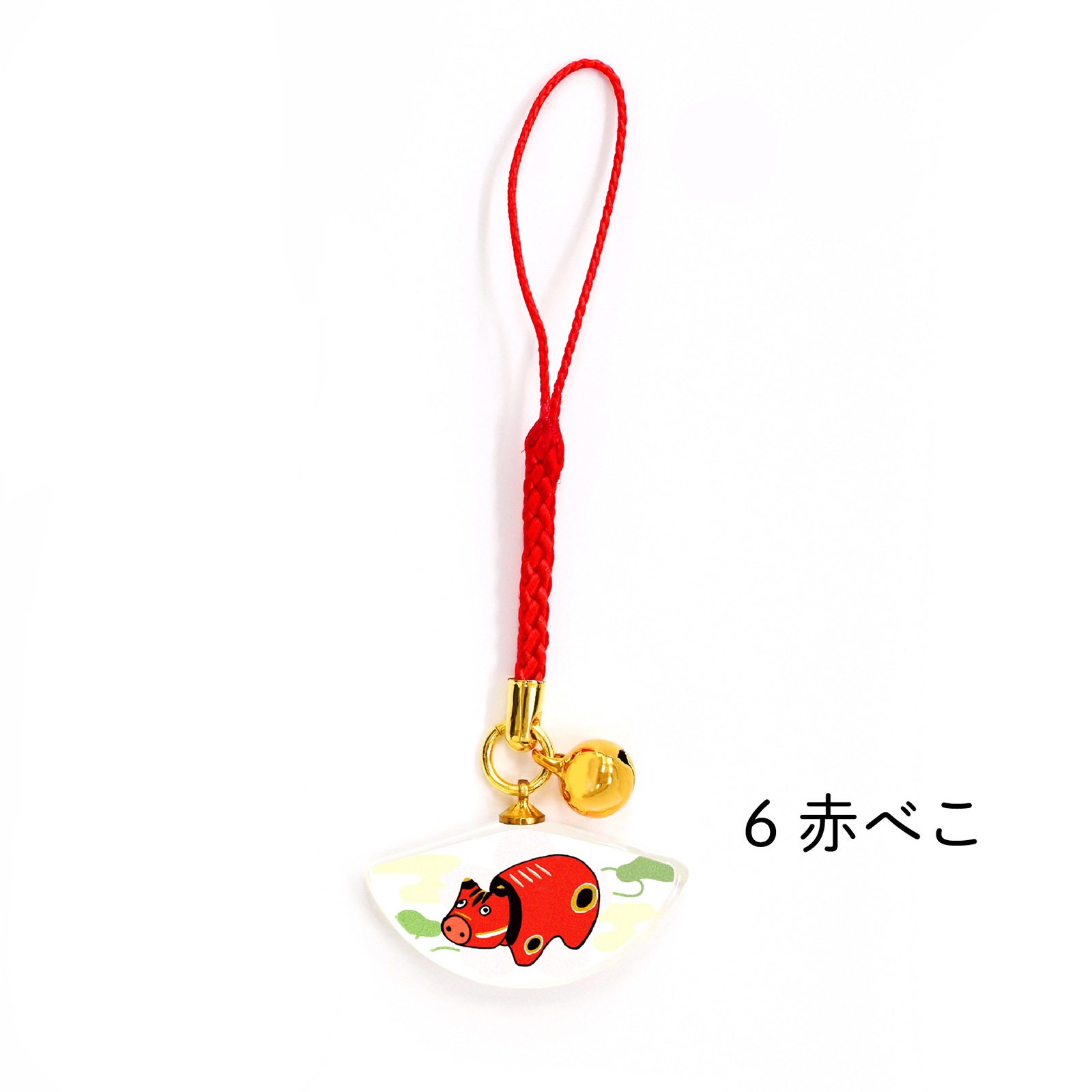 KT-501<br>しあわせストラップ 扇ガラス 全5種類<br>【クリックポスト対応/代引き不可】