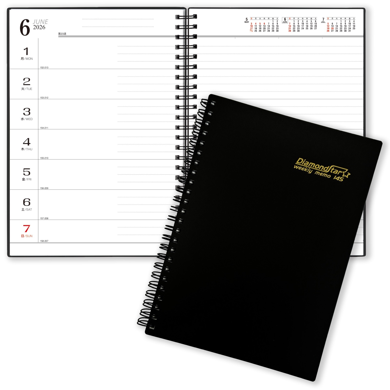 TD-145(2026年版)<br>ダイヤモンドスター・ダイアリー<br>A5・1週間・リング<br>【クリックポスト対応/代引き不可】