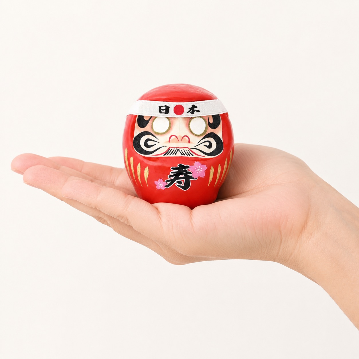 【海外向け】KT-10141-E<br>寿だるま・鉢巻(H6cm)