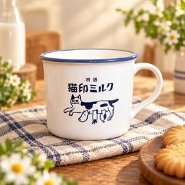 猫印ミルク エコバッグ マグカップ がま口ポーチ ３点まとめ売り 愛らしい猫の親子の猫印ミルクならaruBuy