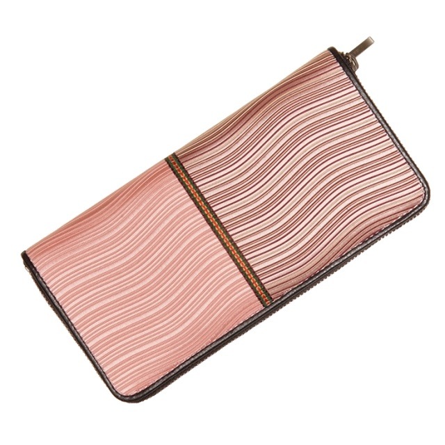 博多織の波筬長財布（ファスナー付）ピンクならaruBuy（あるバイ。）