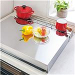 コンロカバー/キッチン用品 【60cm用】 日本製 脚ゴム 6個付き オールステンレス コンロ周りの便利シリーズ 〔キッチン 台所〕