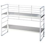 出窓で使える2段シェルフ/スチールラック 【幅58cm】 棚板高さ6段階調節 日本製 〔キッチン収納 台所収納〕