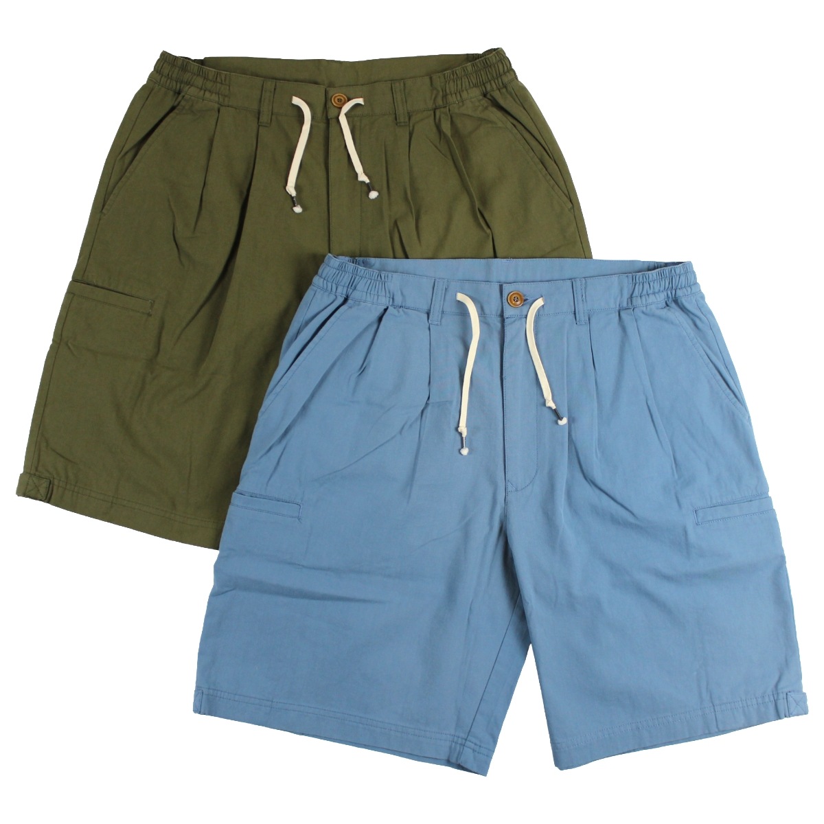 Frame switchwear SIDE GORE SHORT PANTS オリーブ / サックスブルー