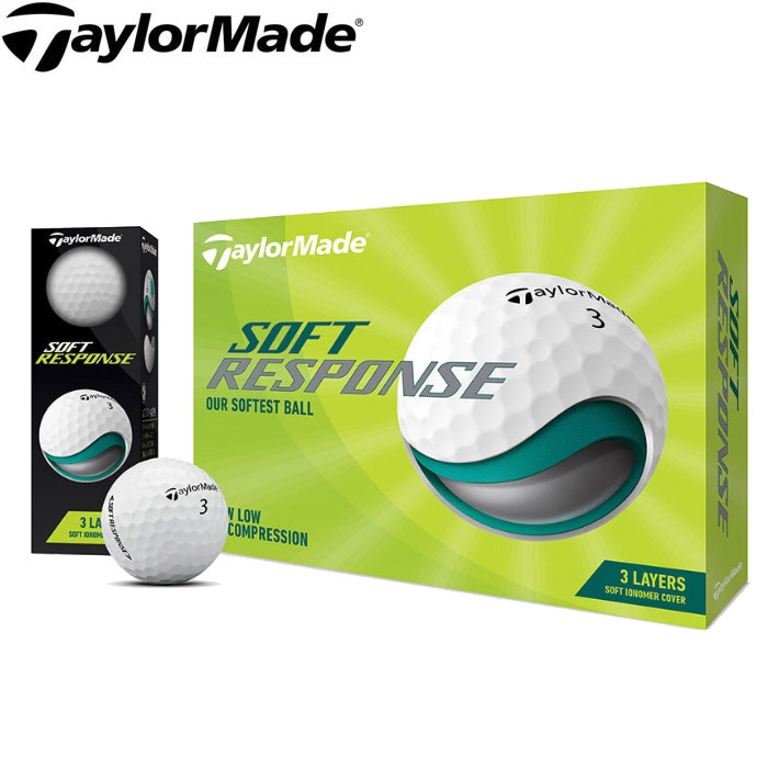 2022年モデル テーラーメイド ソフトレスポンス ボール Taylormade SOFT RESPONSE 1ダース12球入り 4スリーブ