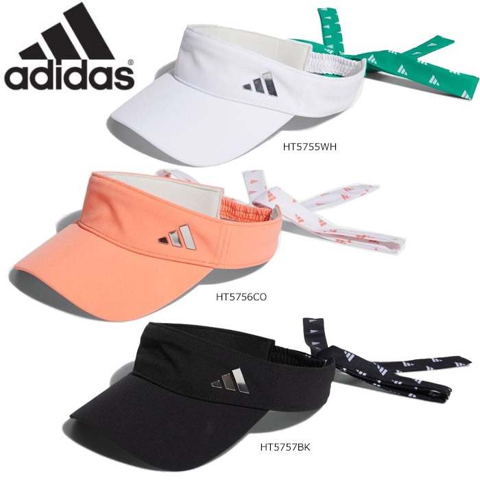 adidas オレンジ バイザー リボン付き adidas MGR65 アディダスゴルフ レディースゴルフ モノグラム リボン