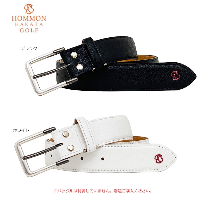 HOMMON HAKATA GOLF 撥水カーフ レザーベルト 35ｍｍ 牛革 ゴルフ バックル別売り