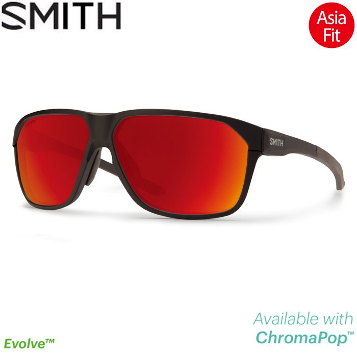SMITH (スミス) PivLock Leadout Black Photochromic Clear to Gray Sunglasses ピブロック リードアウト ブラック フォトクロミック クリア グレイ サングラス SMITH PivLock Leadout Matte Black（CP Red Mirror）日本正規品