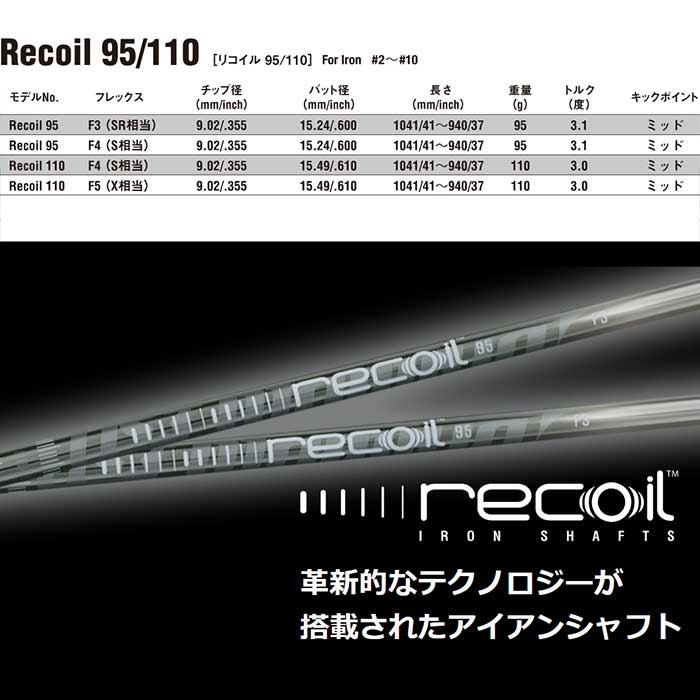 マミヤ リコイル recoil アイアン 110 Ｆ4 (Ｓ) 9～3番用 マミヤ リコイル recoil アイアン 110 F4 (S) 9～3番用