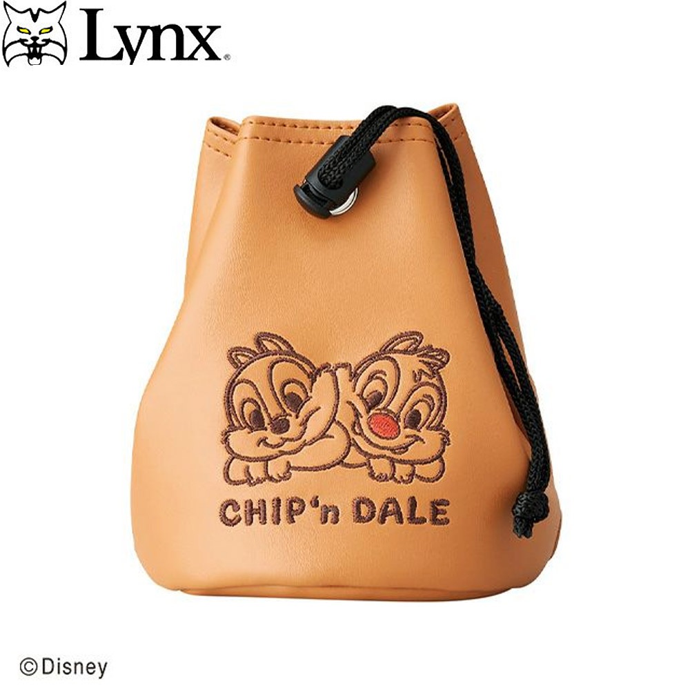 Lynx リンクス 巾着ポーチ チップとデール くっつきフェイス ゴルフ キャラクター グッズ ボールポーチ ラウンド用品 目土袋