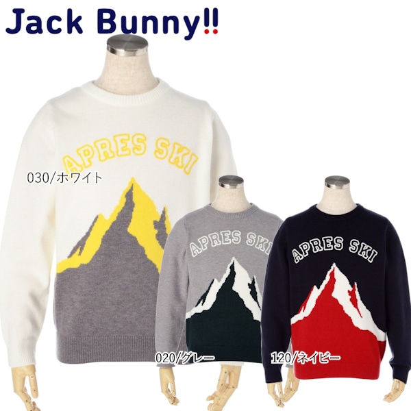 【大特価80%OFF】Jack Bunny!!（ジャックバニー） マウンテン柄 インターシャ クルーネック ニット プルオーバー(JUNIOR) 264-9270155