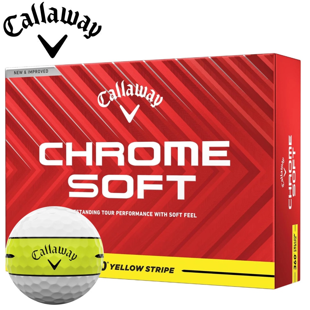 キャロウェイ CHROME SOFT 360° YELLOW STRIPEボール 1ダース イエロー Callaway