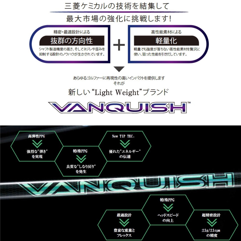 三菱ケミカル バンキッシュ ヴィヴィ VANQUISH VV 超精密軽量