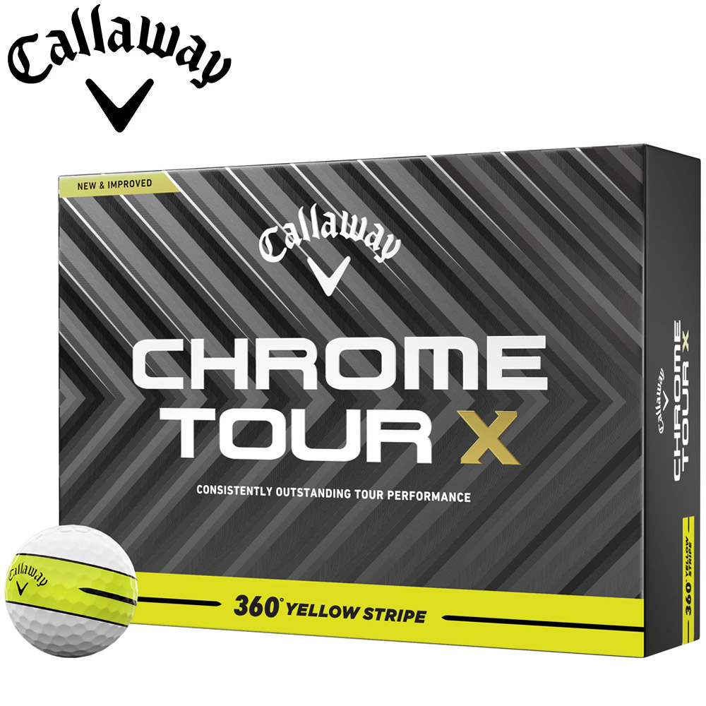 キャロウェイ CHROME TOUR X 360° YELLOW STRIPEボール 1ダース イエロー Callaway クロムツアーX ストライプ