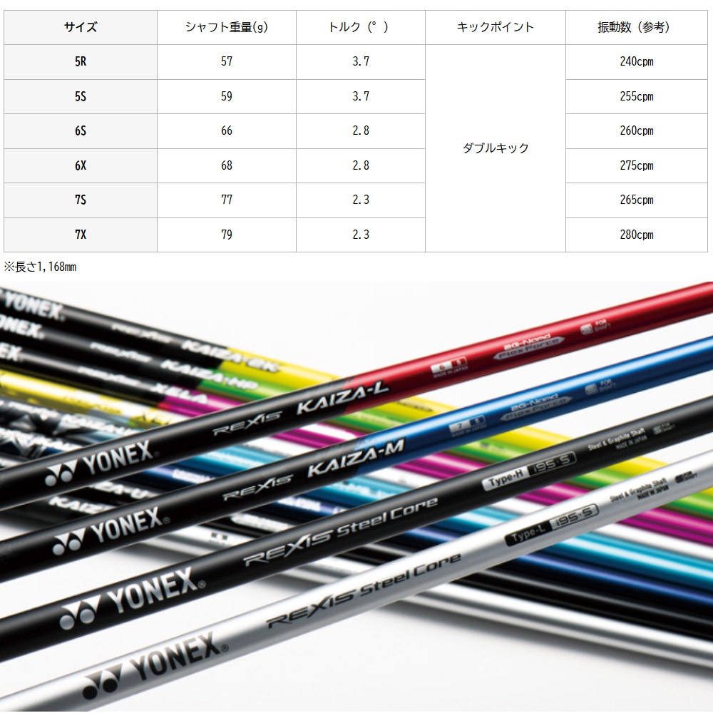 タイトリストFW用OEMスリーブ付シャフト YONEX REXIS KAIZA-2K