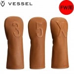 VESSEL HC1123 FW LUX HC SMOOTH BROWN ベゼル 天然皮革 フェアウェイウッド用 ヘッドカバー スムーズブラウン