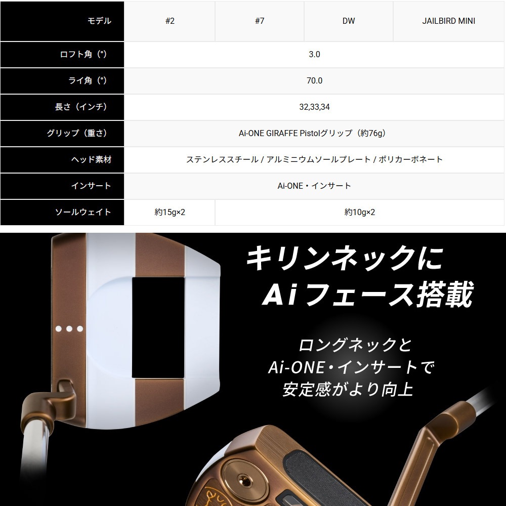 【数量限定】ODYSSEY Ai-ONE GIRAFFE-BEAM #2パター オデッセイ エーアイワン ジラフ ビーム