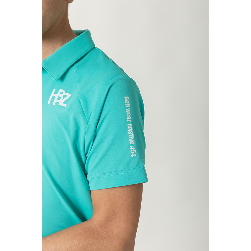 50%OFF】HBCS-03-1 HEBEZ GOLF メタプリントアシメバイカラーポロ