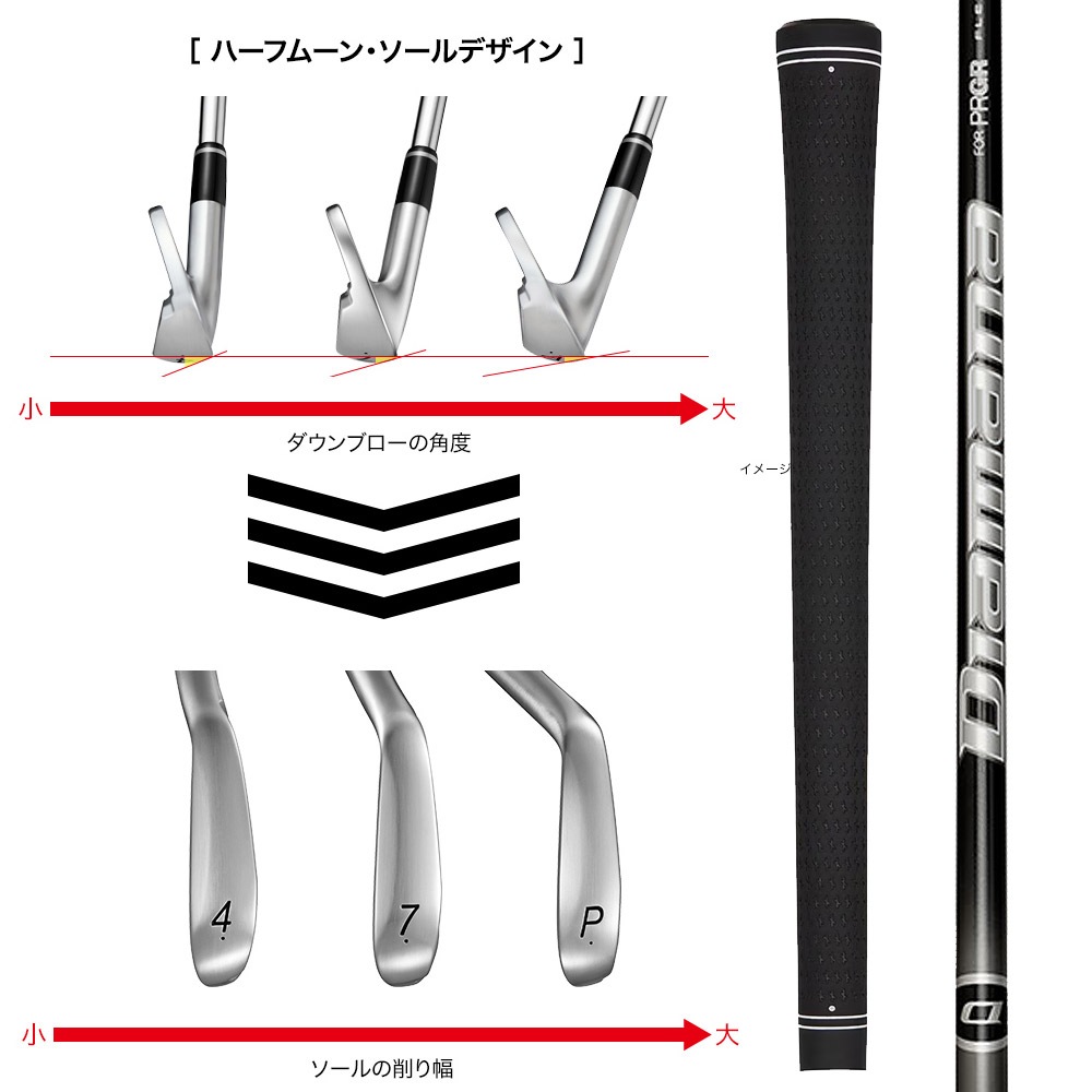 2026 PRGR 02 アイアン 6-PWセット Diamana M FOR PRGR カーボン装着モデル 日本仕様 プロギア