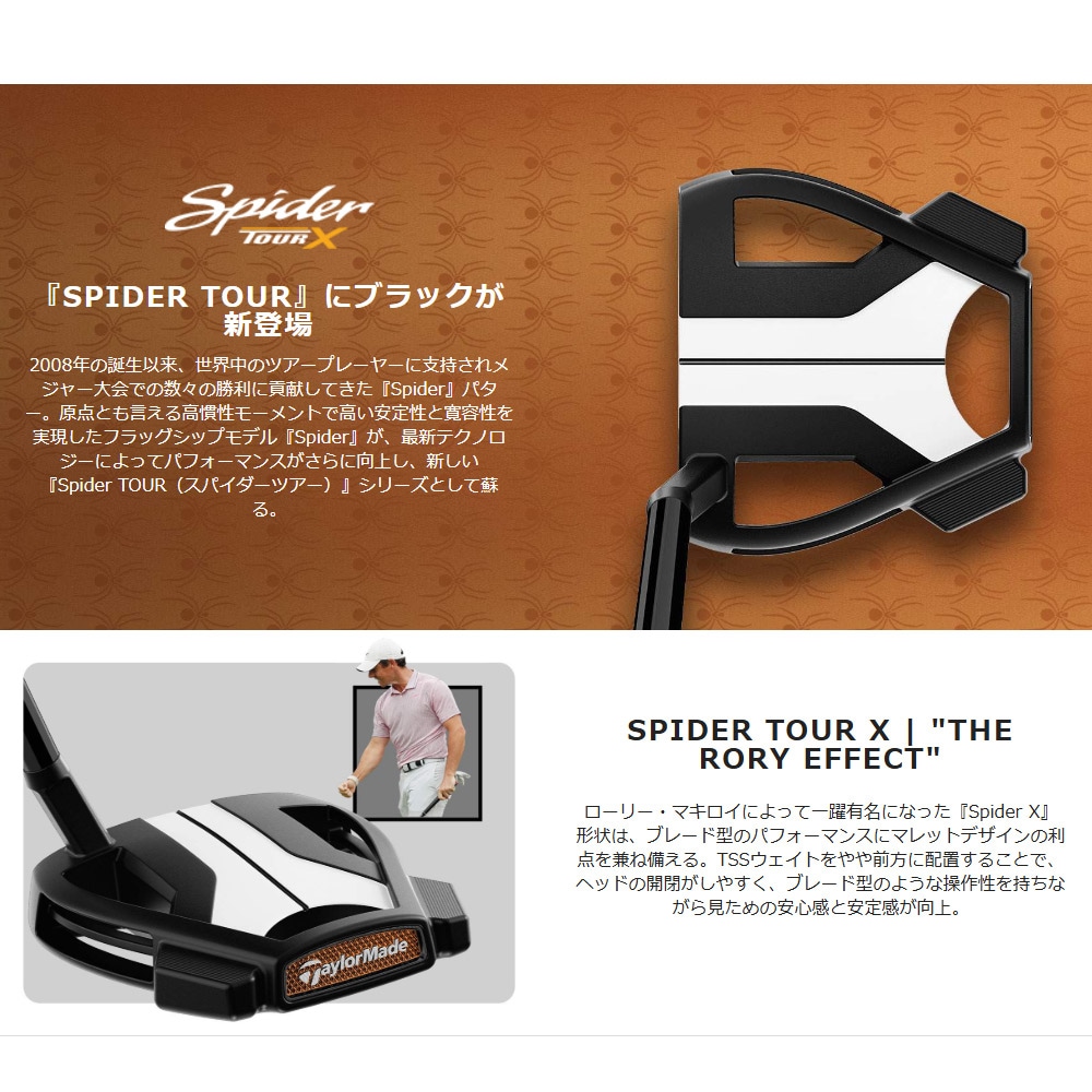 Taylormade Spider TOUR X トゥルーパス スモールスラント ブラック