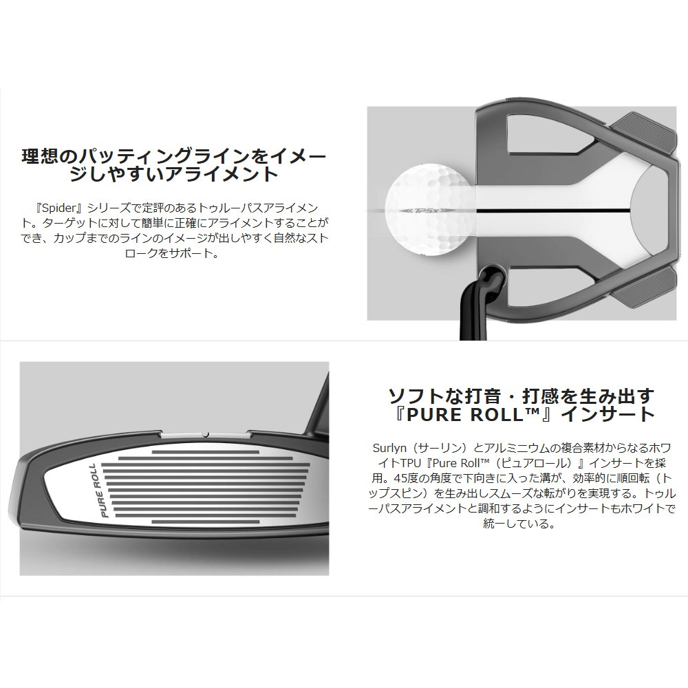 Taylormade Spider TOUR X トゥルーパス スモールスラント ブラック