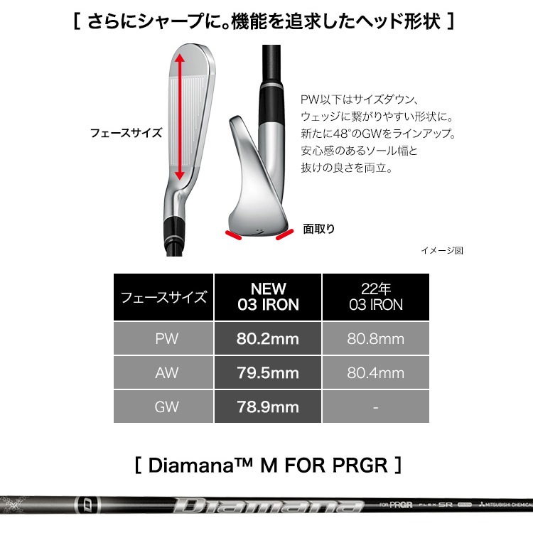 PRGR 03 アイアン スペックスチールIII Ver2 7-AW/5本セットプロギア