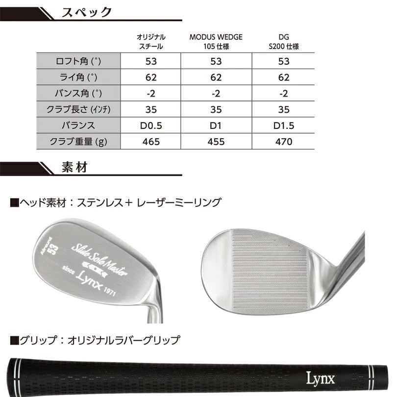 Lynx リンクス スライドソール マスター ウェッジ（オリジナルスチール