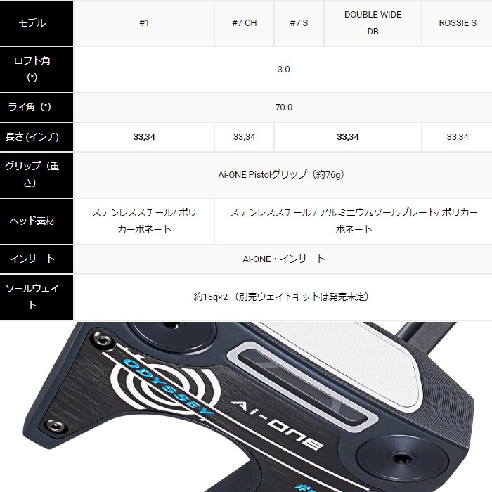 ODYSSEY AI-ONE #7 Sパター オデッセイ ＃7 Sパター STROKE LAB 90