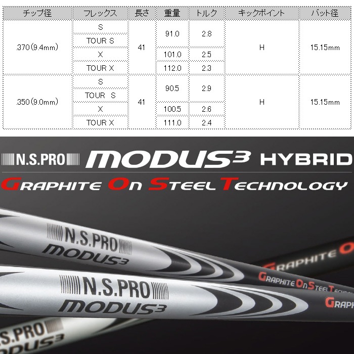 テーラーメイド レスキュー用OEMスリーブ付シャフト 日本シャフト モーダス3 ハイブリッド MODUS3 HYBRID