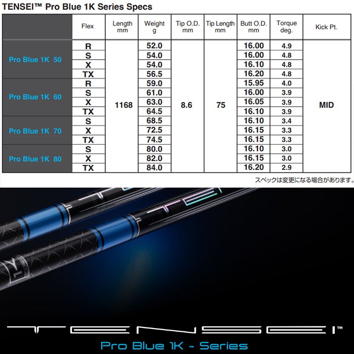 三菱ケミカル TENSEI Pro Blue 1K テンセイ プロ ブルー 1K 日本
