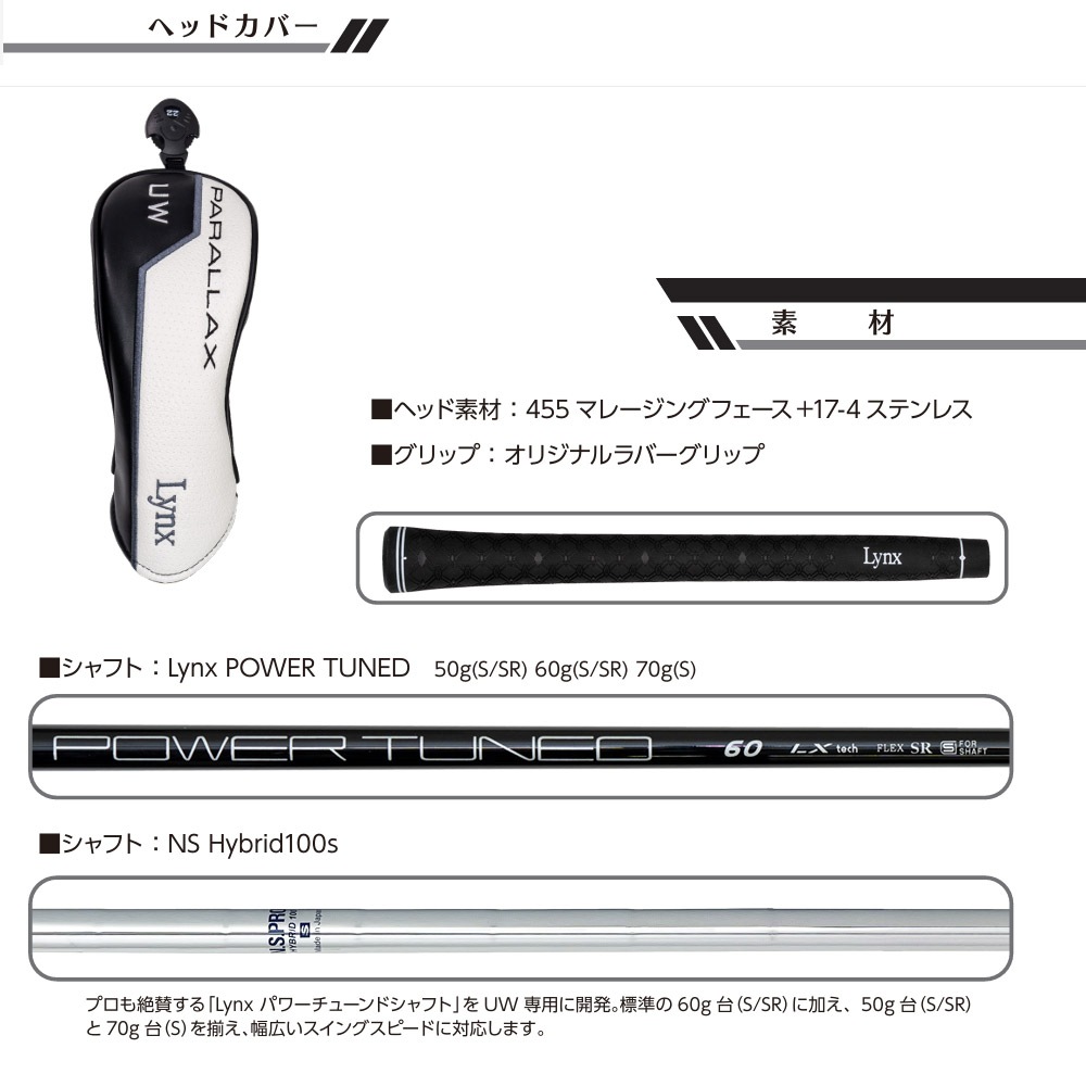 9/中旬発売予定】リンクス パララックス UW ユーティリティ 可変